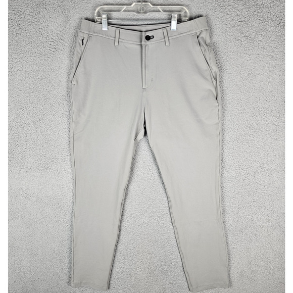 Public Rec Workday Tech Pants Mens 33x32 Light Gray Straight Slim Performance